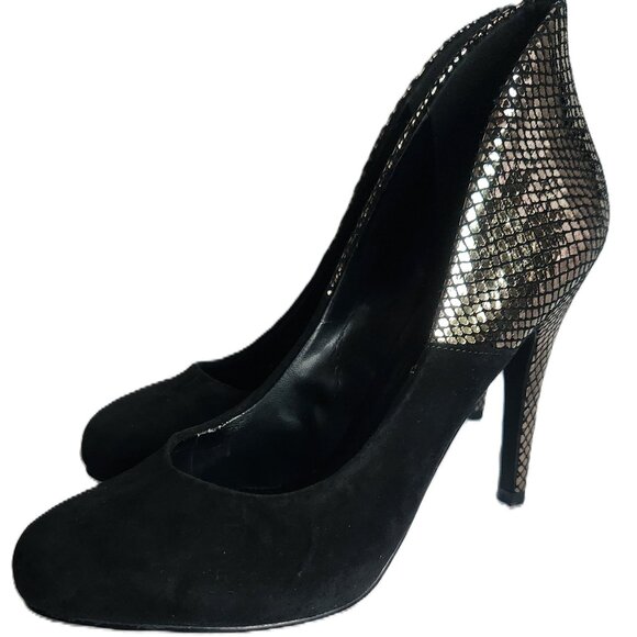 🔥 ALDO black and gold high heel shoes, size 38.5 - Picture 1 of 10